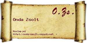 Onda Zsolt névjegykártya